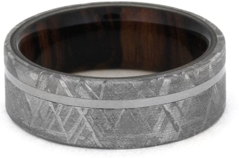The Men's Jewelry Store (Unisex Jewelry) Gibeon Meteorite, Titanium 8mm Comfort-Fit Ironwood Ring
