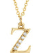 Diamond Initial 'z' Lowercase Letter 14k Yellow Gold Pendant Necklace, 16" (.03 Ctw, GH, I1)
