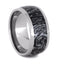 Black and White Mokume 10mm Comfort-Fit Titanium Wedding Band