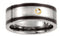 Titanium and Sterling Silver Inlay Diamond 9mm Comfort Fit Ring, Size 10