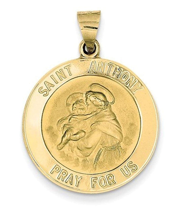 14k Yellow Gold Saint Anthony Medal Pendant (31X23MM)