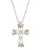 Cathedral CZ Cross Pendant Necklace, Sterling Silver, 12k Green Gold, 12k Rose Gold Black Hills Gold, 18"
