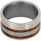 8-Stone Diamond Gibeon Meteorite, Arizona Ironwood 11mm Comfort-Fit Brushed Titanium Wedding Band, Size 13