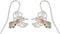 Hummingbird Silhouette Earrings, Sterling Silver, 12k Green and Rose Gold Black Hills Gold Motif