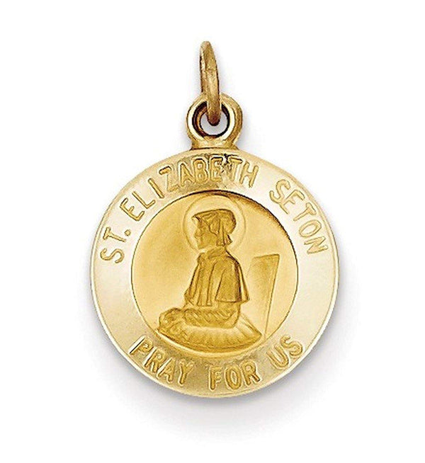 14k Yellow Gold St. Elizabeth Seton Medal Charm (19X12MM)