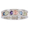 Womens Sterling Silver, 12k Green Gold, 12k Pink Gold, 4 Stones Ring, Sizes 4, 4.5, 5, 5.5, 6, 6.5, 7, 7.5, 8, 8.5, 9