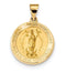 14k Yellow Gold Spanish Our Lady Guadalupe Hollow Medal (19X19MM)