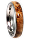 Black Ash Burl, Titanium Pinstripe Ring, His and Hers Wedding Band Set