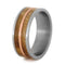 Birds Eye Maple with Copper Inlay 8mm Comfort-Fit Brushed Titanium Wedding Band