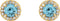 Blue Zircon and Diamond Halo-Style Earrings, 14k Yellow Gold (5MM) (.16 Ctw, G-H Color, I1 Clarity)