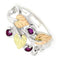 Lab Created Soude Amethyst February Birthstone Ring, Sterling Silver, 12k Green and Rose Gold Black Hills Gold Motif, Size 10