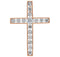 Diamond Coticed Cross 14k Rose Gold Pendant (1.25 Ctw, G-H Color, I1 Clarity)
