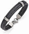 Men's Triple Strand Titanium Black Titanium Memory Cable 11mm Bracelet, 7.5"