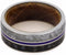 Dinosaur Bone, Gibeon Meteorite, Blue Stripe, Whiskey Barrel Wood 9mm Comfort-Fit Titanium Wedding Band, Size 15