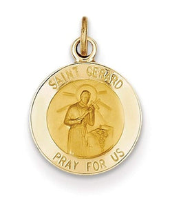 14k Yellow Gold Saint Gerard Medal Charm (19X12MM)