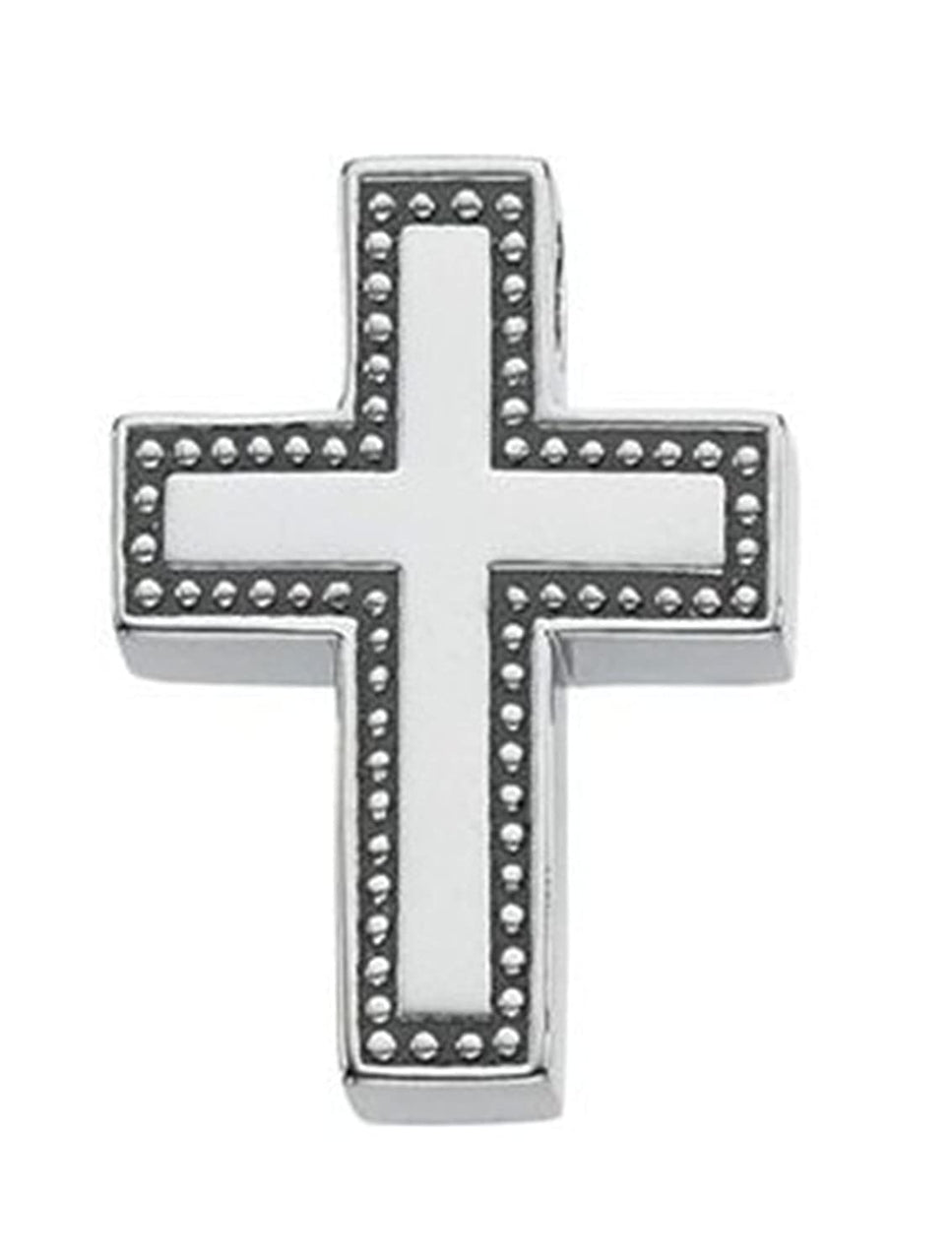 Coticed Cross Rhodium-Plated 14k White Gold Pendant (21X16.25MM)