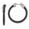 Throne Collection Black Ti Memory Cable, Argentium Sterling Silver Hoop Earrings