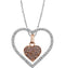 Diamond Heart Rhodium Plate 14k White Gold Pendant Necklace, 18" (1/3 Cttw)