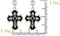 Black Cross Earrings, Sterling Silver, 12k Green Gold, 12k Rose Gold Black Hills Gold