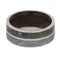 Dinosaur Bone, Gibeon Meteorite, Titanium 9mm Comfort-Fit Whiskey Barrel Oak Wood Band