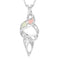 Classy Loop Pendant Necklace, Sterling Silver, 12k Green and Rose Gold Black Hills Gold Motif, 18''