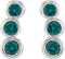 Alexandrite Three-Stone Ear Climbers, Rhodium-Plated 14k White Gold