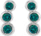 Chatham Created Alexandrite Three-Stone Ear Climbers, Rhodium-Plated 14k White Gold