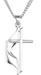 Methodist Cross Sterling Silver Pendant Necklace, 18"