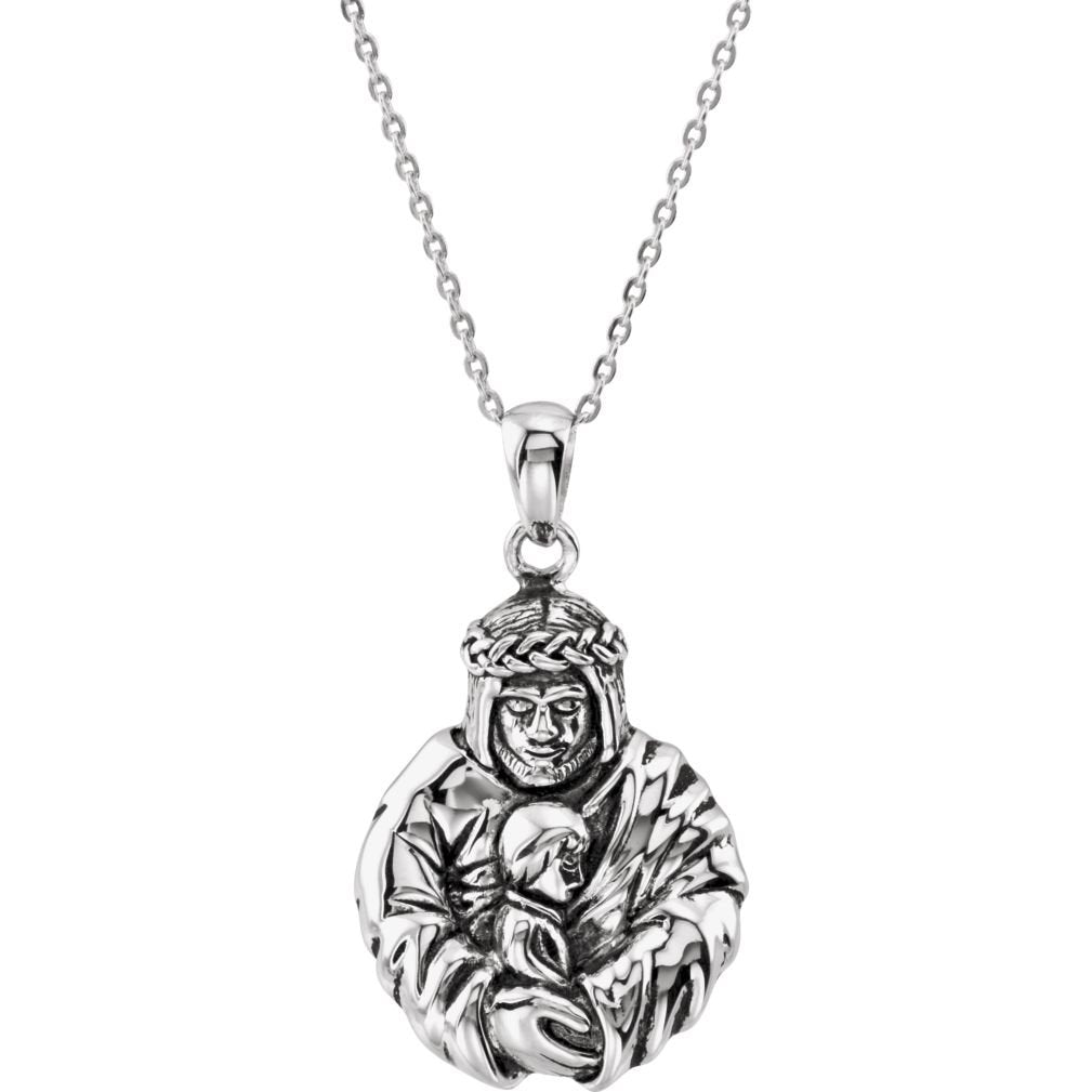 Mom's Prayer for Sons 'God's Embrace of Love' Rhodium-Plate Sterling Necklace, 18"