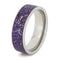 Meteorite Shavings Blue, Green, Purple Inlay 7mm Comfort-Fit Titanium Ring