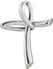 Freeform Cross Rhodium-Plated 14k White Gold Pendant (26.00X19.25 MM)