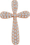 Diamond Petal Cross Pendant, 14k Rose Gold (.33 Ctw, H+ Color, I1 Clarity)