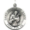 14k White Gold Round St. Francis of Assisi Medal (15 MM)