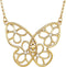 Diamond Butterfly 14k Yellow Gold Pendant Necklace, 18" (.08 Cttw)