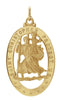 14k Yellow Gold Oval St. Christopher Medal (21x15 MM)