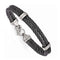 Signature Cable Collection Titanium and Black Memory Two Cable Bracelet, 8.5" (7MM)