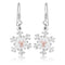 White Powder Coat Snow Flake Earrings, Sterling Silver, 12k Rose Gold Black Hills Gold Motif