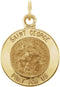 14k Yellow Gold Round St. George Medal (15 MM)