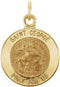14k Yellow Gold Round St. George Medal (15 MM)