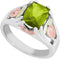 Ave 369 August Birthstone Created Soude Peridot Ring, Sterling Silver, 12k Green and Rose Gold Black Hills Silver Motif