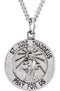 Sterling Silver Round St. Jude Thaddeus Medal Necklace, 24" (22MM)