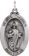 Sterling Silver St. Jude Thaddeus Oval Medal (21x13.5MM)