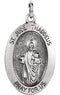 Sterling Silver St. Jude Thaddeus Oval Medal (21x13.5MM)