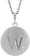 Diamond Letter 'W' Initial Sterling Silver Pendant Necklace, 18" (.005 Ct, GH Color, I2 Clarity)