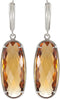 Two-Sided 24.8 Ctw Checkerboard Honey Quartz Sterling Silver Earrings