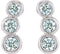 Diamond Three-Stone Ear Climbers, Rhodium-Plated 14k White Gold (.5 Ctw, G-H Color, I1 Clarity)