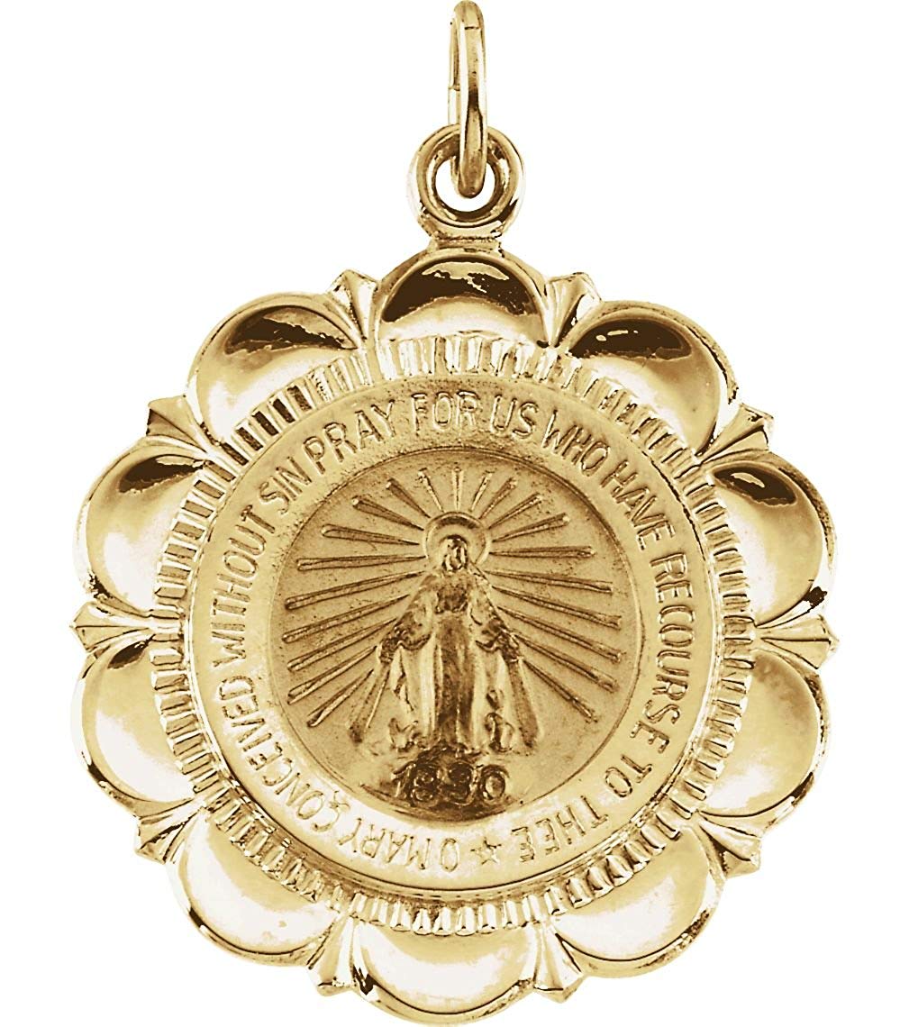 14k Yellow Gold Miraculous Medal (25x21 MM)