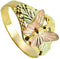 Diamond-Cut Butterfly Ring, 10k Yellow Gold, 12k Green and Rose Gold Black Hills Gold Motif, Size 10
