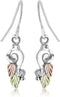 Diamond-Cut Spiral Earrings, Sterling Silver, 12k Green Gold and Rose Gold Black Hills Gold Motif