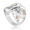 Diamond-Cut Antiqued Butterfly Ring, Sterling Silver 12k Green and Rose Gold Black Hills Gold Motif